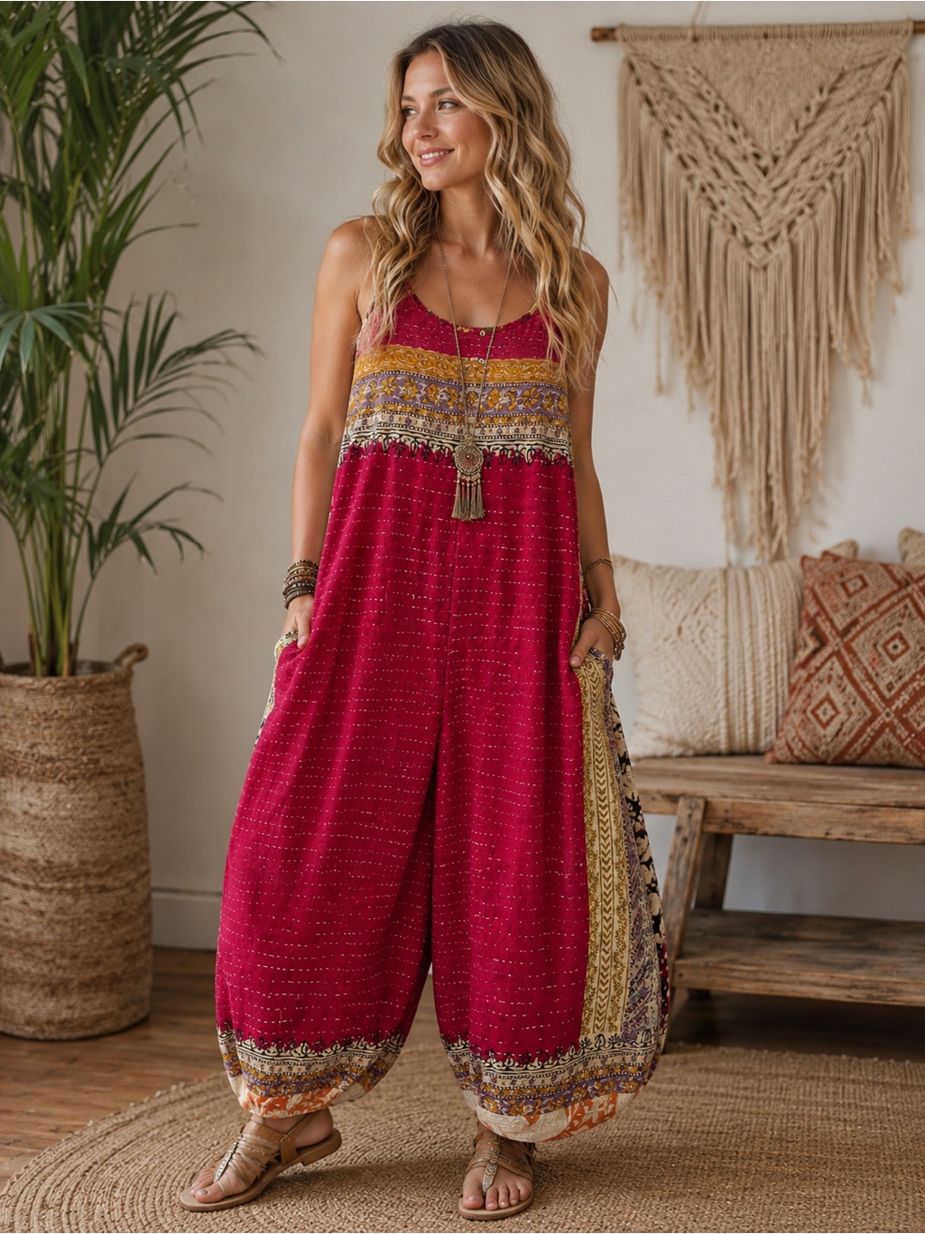 Jaded Gypsy Sunrise Romper In Red Tones. Brand New With Tags.